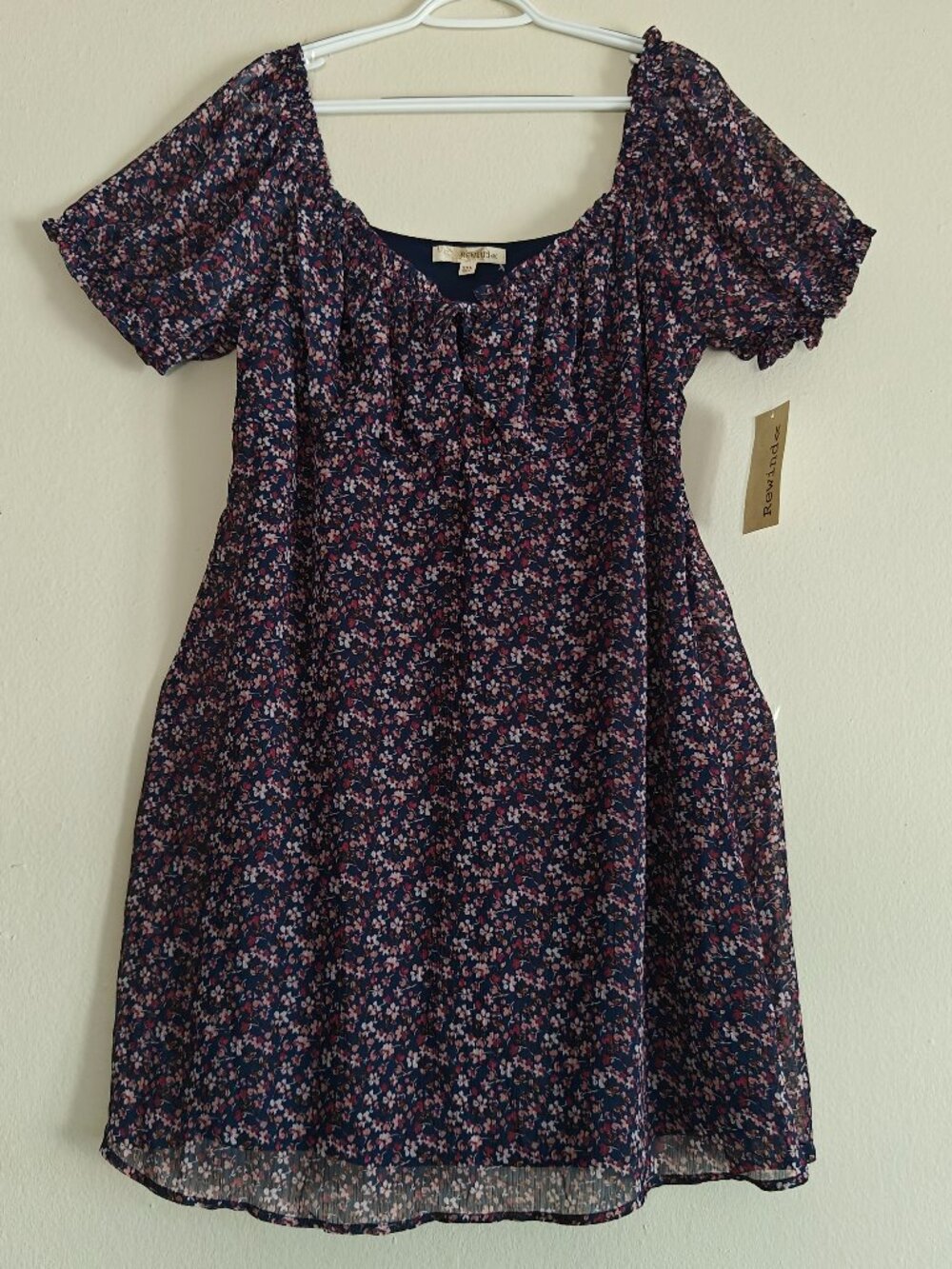 JUNIORS REWIND FLORAL MINI DRESS (JUNIORS SIZE XX LARGE)
